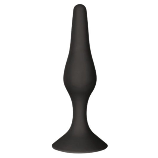 Plug Anal Noir en Silicone avec Ventouse Taille L 12,7 cm Pocket Pleasure + 1 dosette de lubrifiant